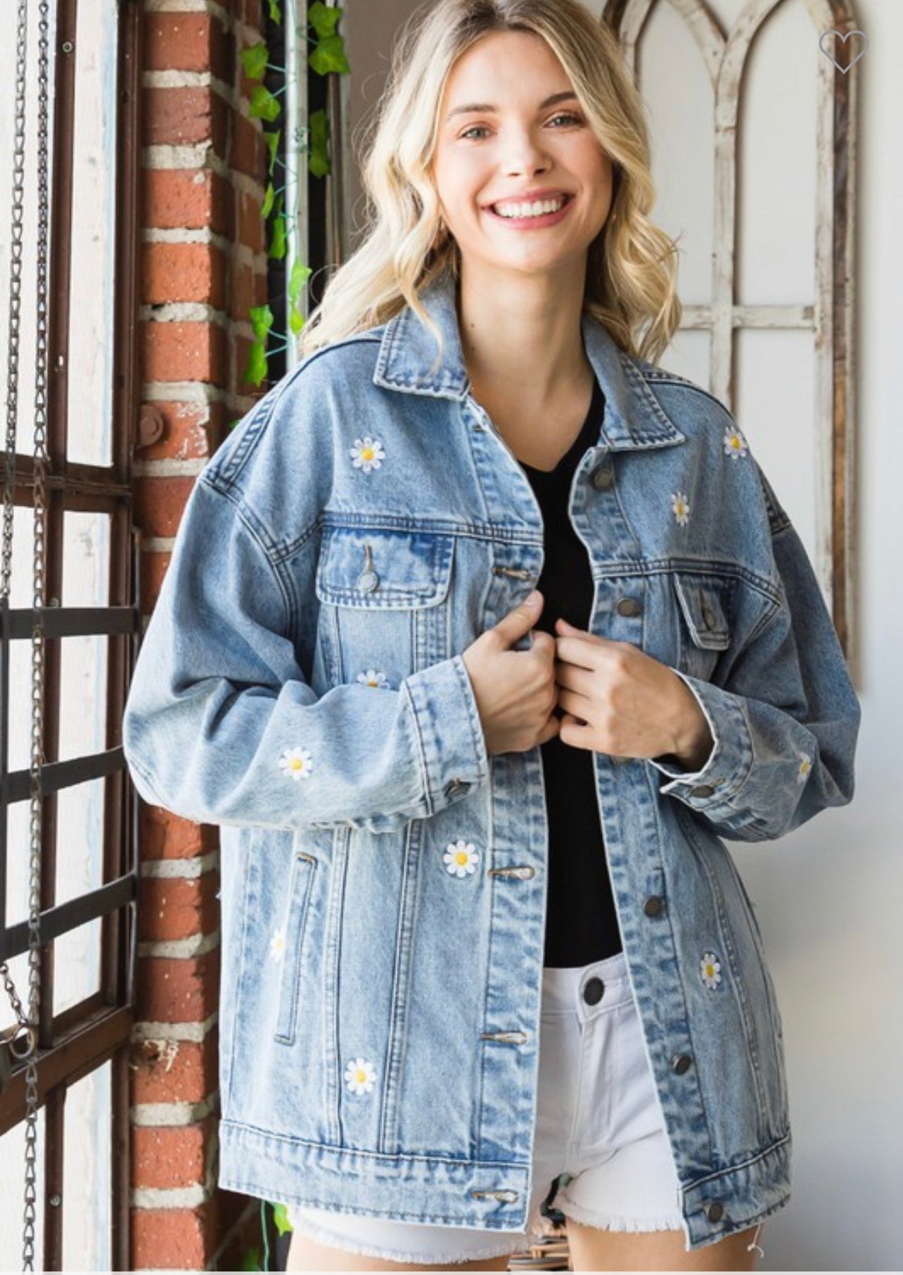 Embroidered Floral Denim Jacket