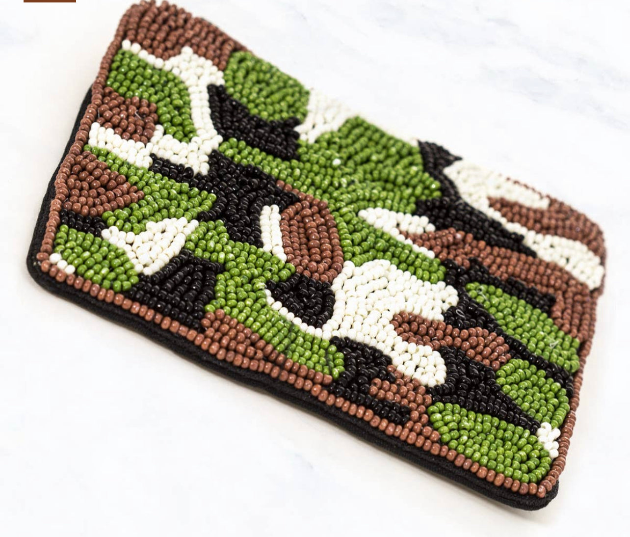 Seed Bead Zip Closure Coin Purse